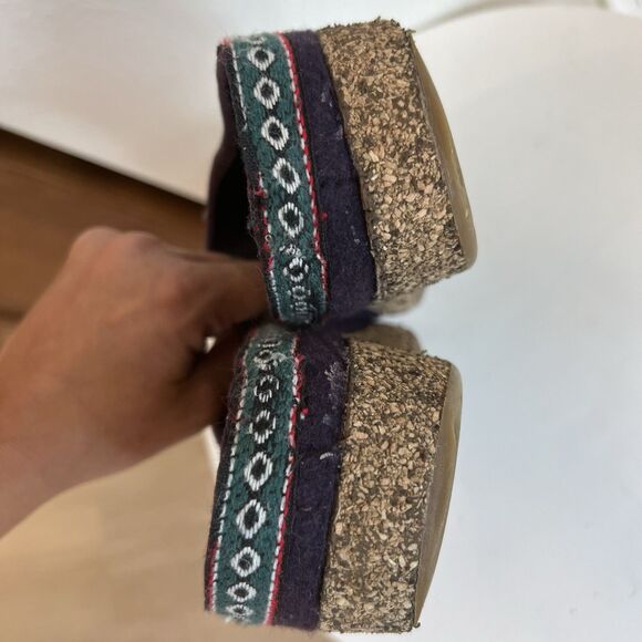 Haflinger Wool Cork Grizzly Clog Women’s 39 Purple Slipper Comfort - Picture 9 of 9